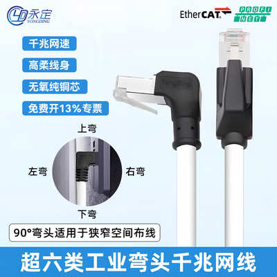 超六类弯头工业网线高柔性pr