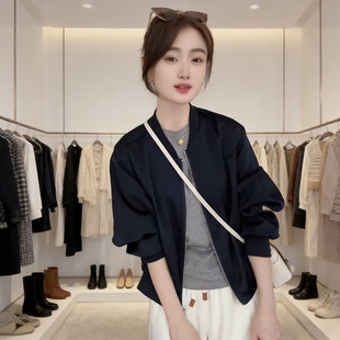 小个子短款棒球服外套女春新款2025韩系超火宽松休闲减龄夹克上衣