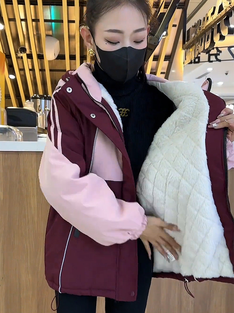 加绒连帽工装短外套女欧货2025冬季新款宽松短款洋气加厚外套潮款,女装/女士精品,棉衣/棉服,淘宝优惠券,粉丝福利购,淘宝优惠卷