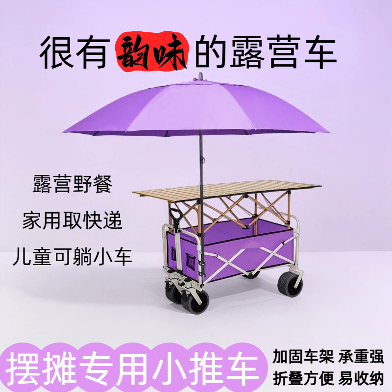 户外露营车可折叠便携式摆摊小推车取快递家用野餐钓鱼车儿童可躺