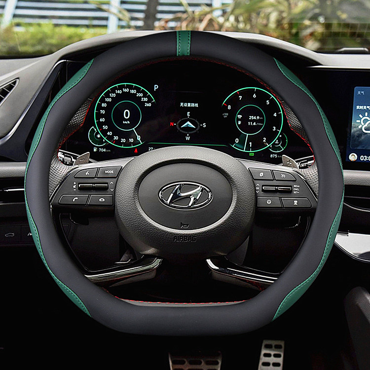 d型汽车方向盘套现代新款伊兰特途胜l沐飒名图索纳塔库斯途男女款