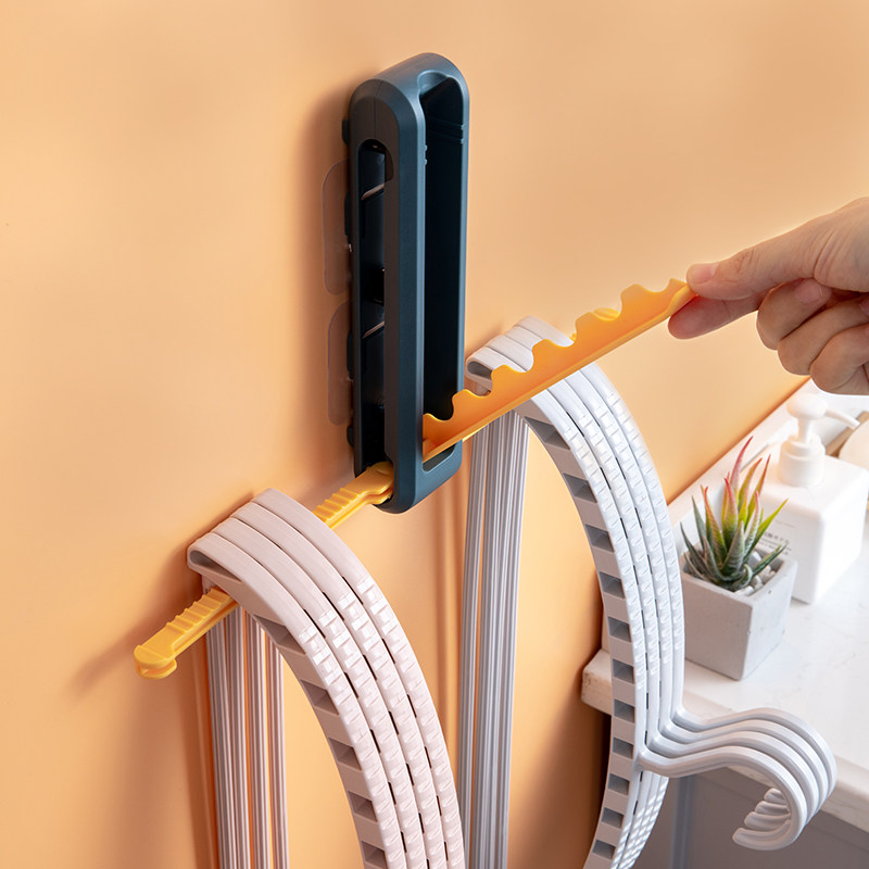 衣架收纳架壁挂整理架阳台挂钩放衣多功能可折叠夹子收集器神器