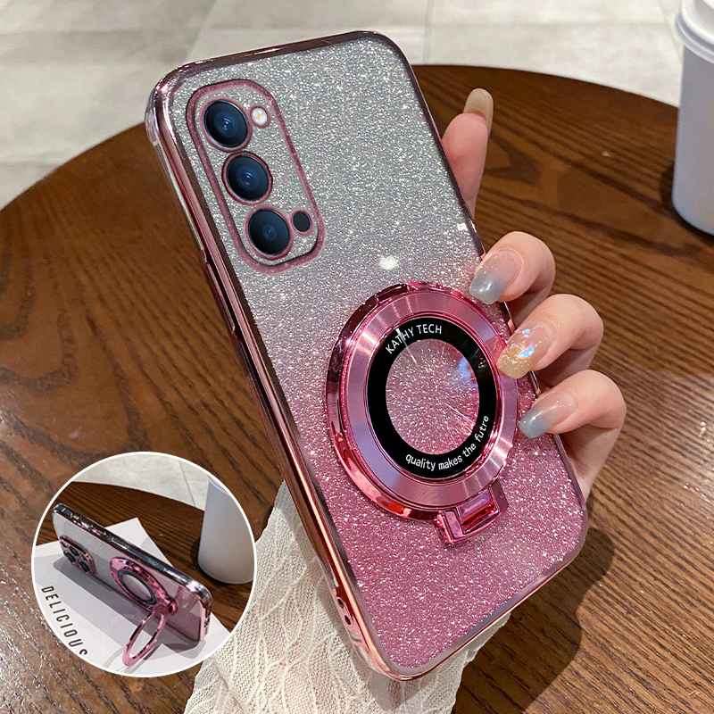 新款opporeno4带支架防摔全包