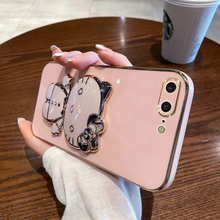 苹果8plus手机壳新款iPhone8p防摔全包ip八硅胶i套rplus送钢化膜splus女i带镜子支架款网红可爱士软apple生苹