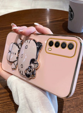 适用华为 P smart 2021手机壳新款Psmart防摔全包硅胶保护套送钢化膜带支架网红软壳超薄女生士潮牌带补妆镜