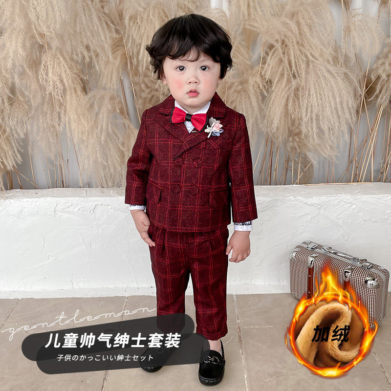 儿童西装套装帅气男童礼服春秋英伦马甲西服宝宝周岁花童加绒礼服,童装/婴儿装/亲子装,儿童礼服,淘宝优惠券,粉丝福利购,淘宝优惠卷
