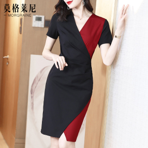 高级感洋气气质名媛修身一步裙2026新款女夏季高端v领包臀连衣裙