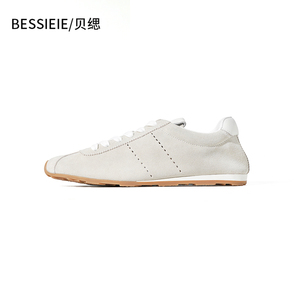 BESSIEIE/贝缌春夏新款真皮阿甘鞋休闲德训鞋