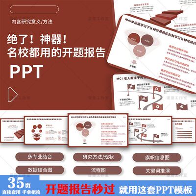 开题报告 PPT 模板 毕业答辩论文学术动态简约大气本科硕士研究生