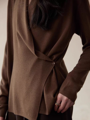 山羊绒女纯色百搭宽松显瘦毛衣外套新澳羊绒羊毛衫女士秋季新款落