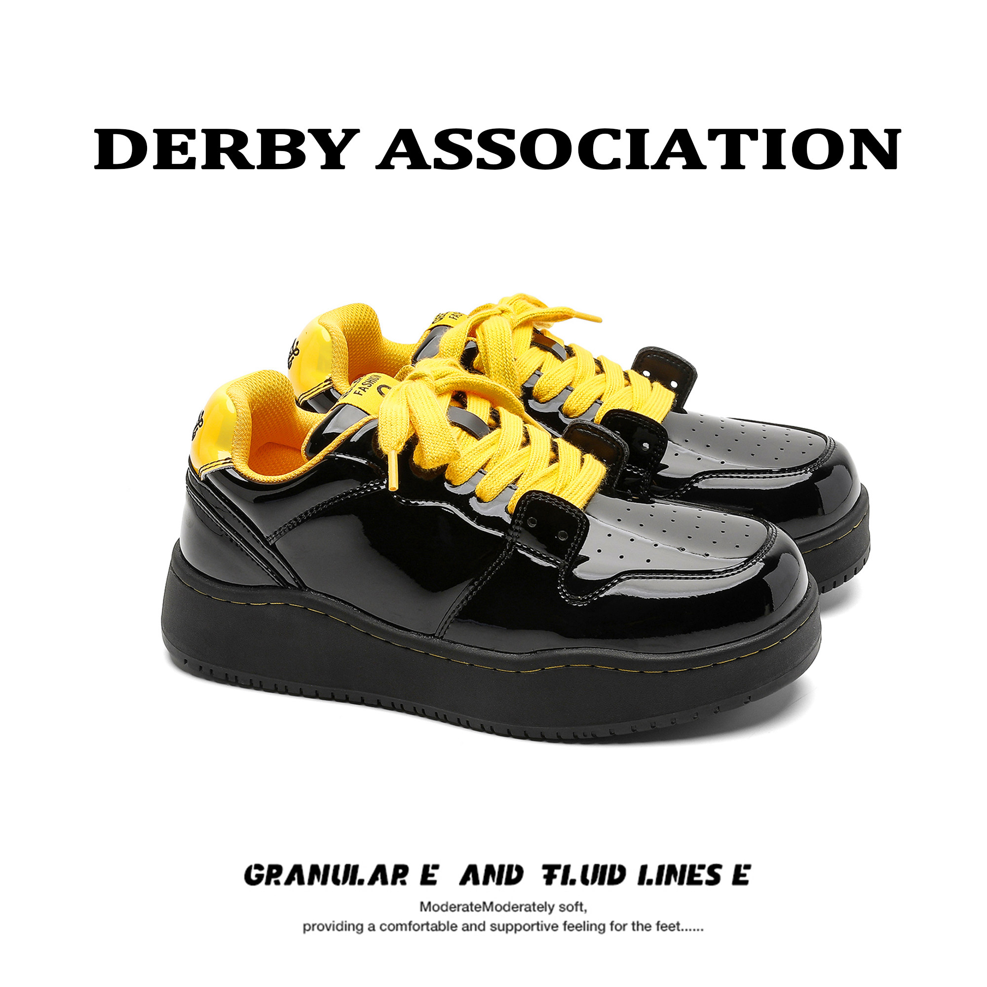 秋冬厚底增高黑色情侣面包板鞋