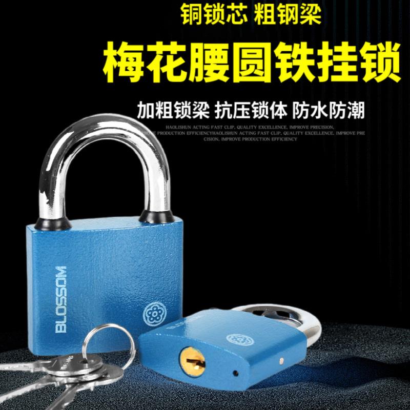梅花牌挂锁仓库门挂锁家用防水防锈纯铜锁芯迷你型学生宿舍柜子锁