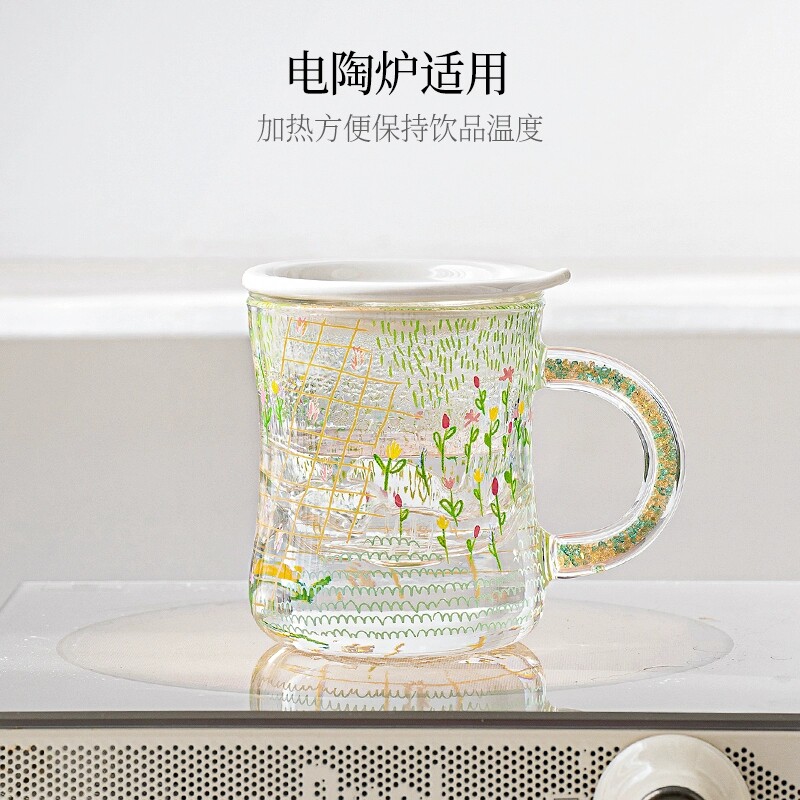 双层玻璃杯女生高颜值大容量不带吸管耐高温喝水杯2025新款春图片