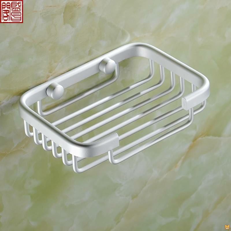 肥皂架太空铝香皂架放肥皂盒的网架子置物架壁挂式打孔挂墙肥皂篮