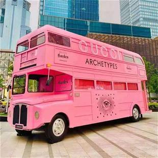 电脑下料激光切割铁艺金属材质巡游车公交车模型租赁售卖双层巴士