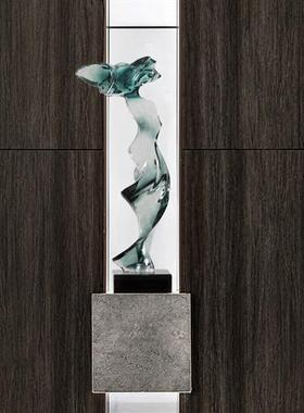 透明树脂现代创意雕塑创意工艺品摆件样板房玄关酒店大堂软装饰品