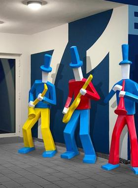 户外大提琴摆件玻璃钢音乐人艺术雕塑酒吧地产商业街公园婚庆装饰