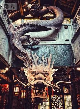 定制玻璃钢龙雕塑仿铜中国龙仿真立体龙模型火锅店墙壁挂门口装饰