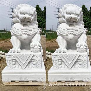 米高大号石狮子报价厂区门口米石头狮子图家用米狮子石雕厂