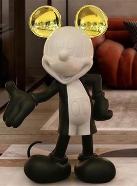 米老鼠落地大摆件卡通米奇玻璃钢雕塑创意家居玄关轻奢简约装饰品