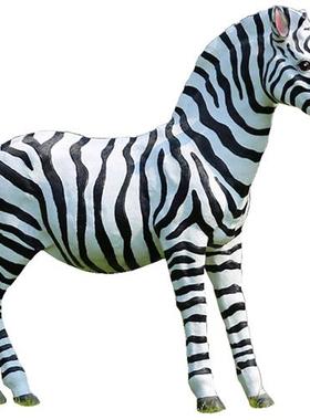 仿真动物大型斑马雕塑摆件花园林景观景区玻璃钢装饰草坪模型摆设