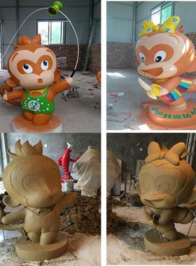 定制玻璃钢卡通雕塑商场广场大型迎宾玩偶公仔吉祥物落地雕塑摆件