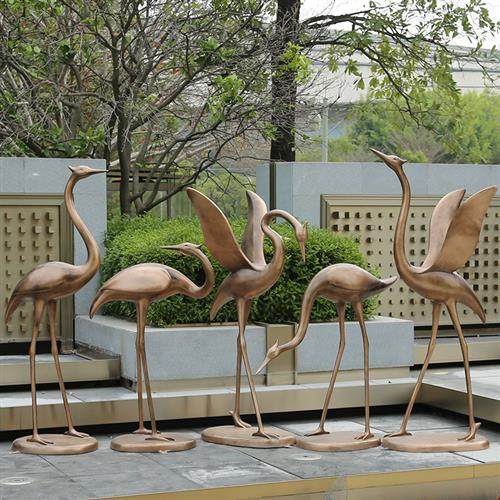 玻璃钢户外仙鹤雕塑景观仿真鹤假山水池装饰庭院摆件大丹顶鹤模型