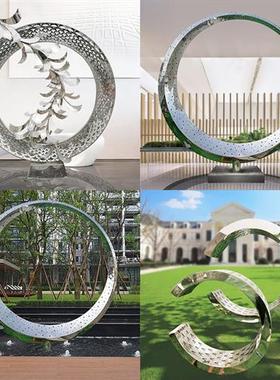 不锈钢雕塑定制镂空地球仪月亮环动物广场校园园林现代景观摆件