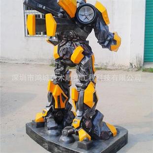 现货爆款 变形金刚大黄蜂雕塑影视人物机器人玻璃钢大黄蜂雕塑