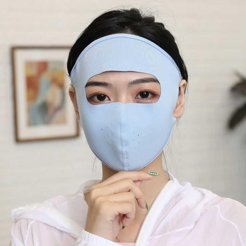 夏季防晒防紫外线骑车面罩女薄款透气户外全脸遮阳蒙面防晒大口罩