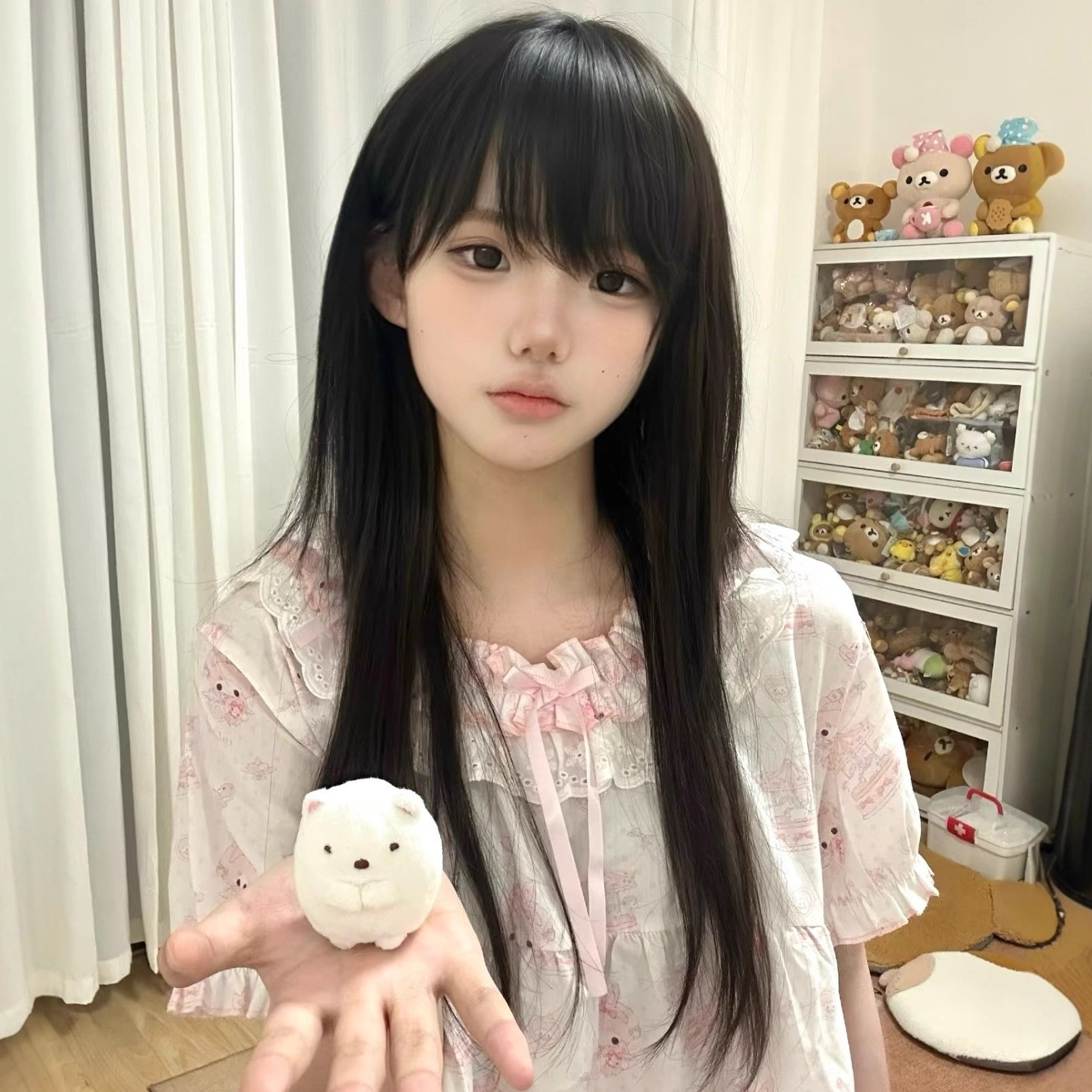 糯叽小咪不用戴发网假发女无痕蓬松增发量日常整顶黑长直假发头套