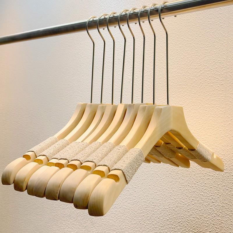 衣架子服装店专用衣架服装店女装专用原木实木捆绳植绒防滑成人衣