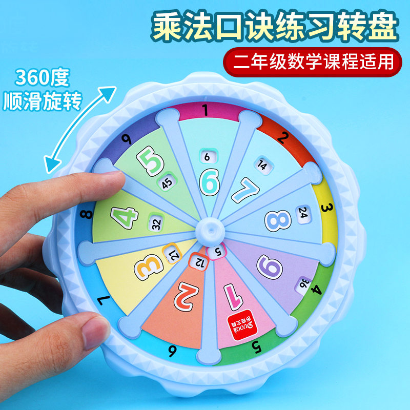 乘法口诀转盘九九乘法口诀转盘教具二年级数学99乘法表练习卡片背