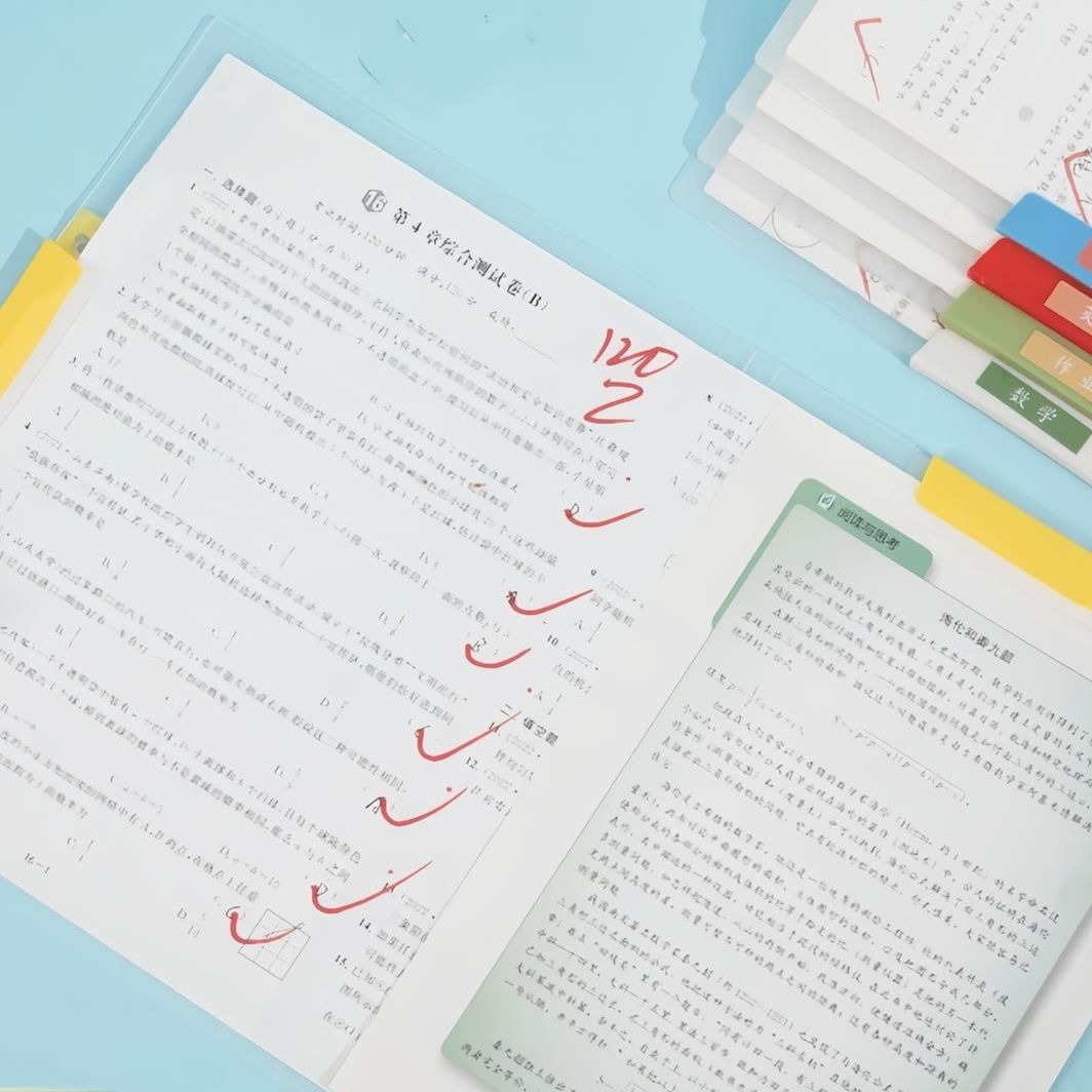 A3旋转文件夹A4拉杆夹小学生专用初中生透明插页试卷夹资料收纳袋