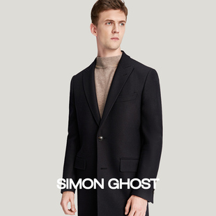 外套进口面料羊毛加厚保暖中长款 男士 羊绒毛呢大衣 GHOST SIMON
