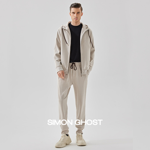 连帽上衣休闲米白色宽松长裤 SIMON 运动套装 长袖 GHOST男士