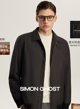 SIMON GHOST 男士意大利进口Olmetex面料夹克休闲黑色棉服外套