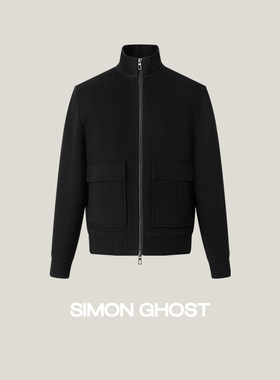 SIMON GHOST 男士秋冬新款夹克休闲羊绒黑色橘色羊毛外套上衣