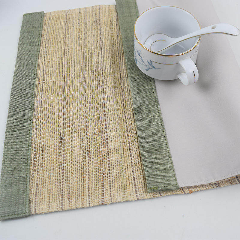 麻艺居日式拼接苎麻双层夏布手工布艺餐 餐桌装饰茶碗隔热