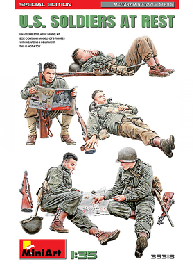 天易模型 MINIART拼装模型 1/35 休息中的美国士兵 特别版 35318