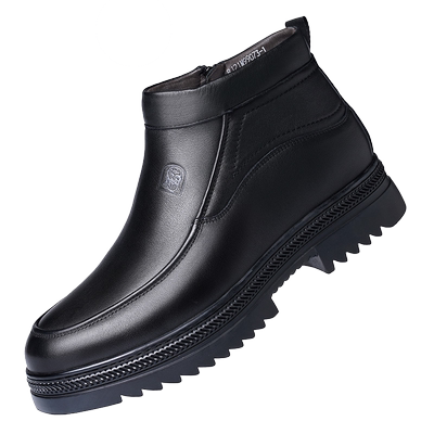 老人头冬季纯羊毛厚底大棉鞋男