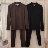 抗菌抗静电秋衣秋裤 香蜜闺秀24405005男士 蚕丝羊毛暖绒半高领套装