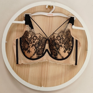 香蜜闺秀25212007性感撞色C杯蕾丝内衣上托聚拢防下垂收副乳文胸