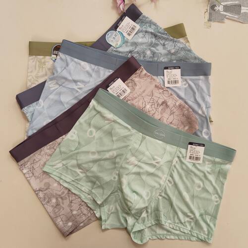 冰丝小凉风舒适透气印花平角内裤