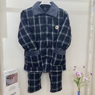 家居服 翻领布料格子三层夹棉冬款 香蜜闺秀25424067男士 新款