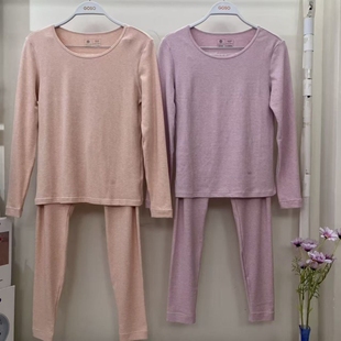 香蜜闺秀25405015女士国香中厚色纱棉圆领秋衣秋裤 防风保暖衣 套装