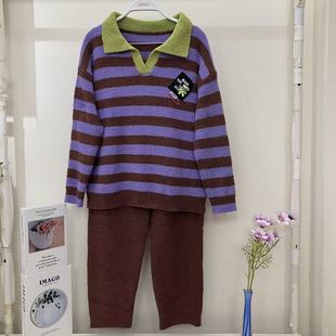 家居服套装 长裤 洋气可外出高弹 半边绒休闲长袖 香蜜闺秀女士套头款