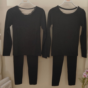 蕾丝打底正品 套装 无缝圆领中厚贴片美体秋衣秋裤 香蜜闺秀女士新款