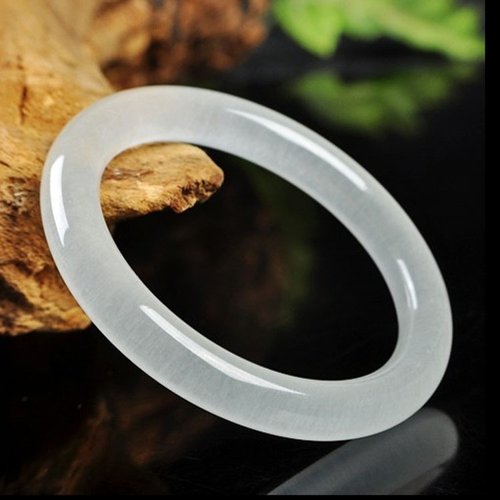 冰种白玉手镯冰丝玉手镯冰种白玉圆条手镯蓝田缠丝玉镯