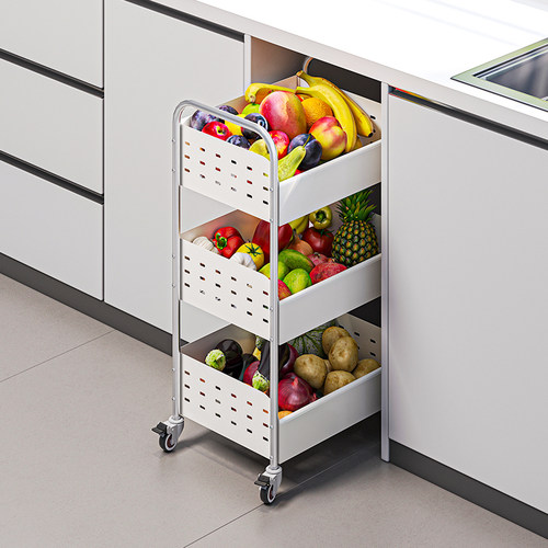 菜篮子置物架厨房多功能放水果蔬菜收纳筐可移动整体橱柜下落地小
